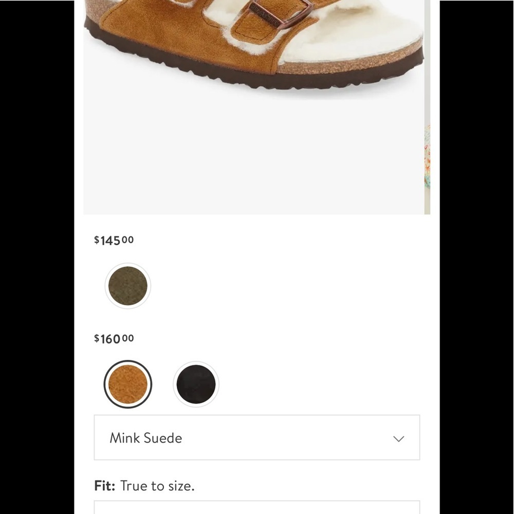 NWT Birkenstock Arizona Shearling Suede Leather Size 10 Mink Suede. - Picture 6 of 16